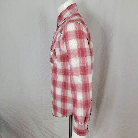 Jachs Red Plaid Long Sleeve Western Style Cotton Pearl Snap Shirt‎ Size L - Picture 2 of 12